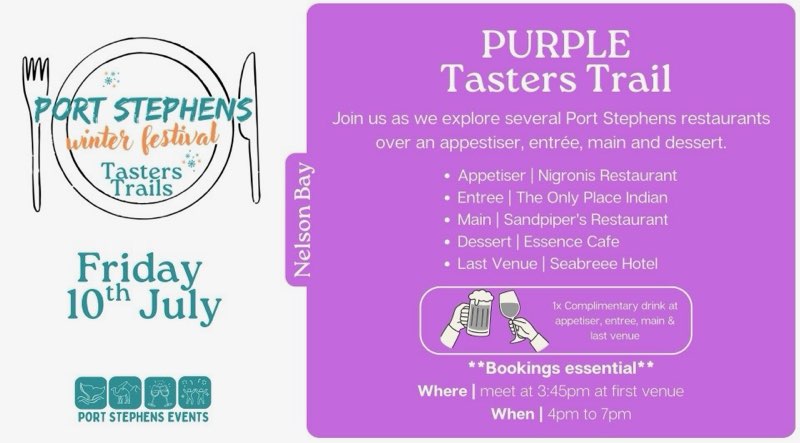 Purple Tasters Trail Menu